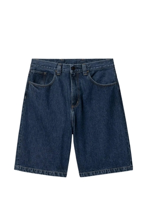 Carhartt WIP Brandon logo-patch denim shorts - Blue