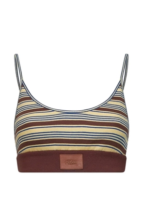 FENDI striped ribbed top - Brown