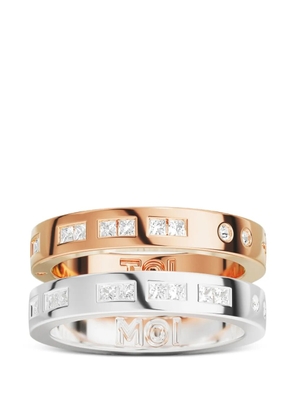 APM Monaco Duo Morse Toi Moi rings (set of two) - Silver