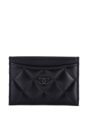 CHANEL Pre-Owned So Black Classic Quilted Lambskin card holder