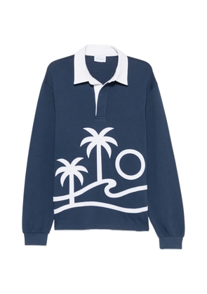 BLUE SKY INN palm-embroidered polo shirt