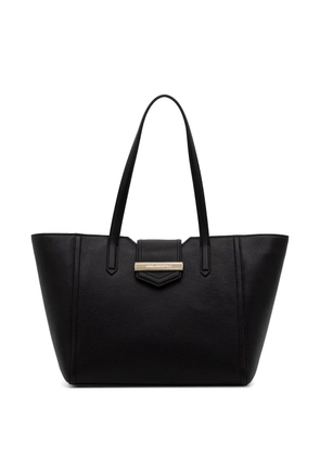 Karl Lagerfeld logo-plaque leather tote bag - Black