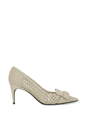 Sergio Rossi woven bow-detail pumps - Neutrals