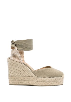 Castañer tie-fastening wedge espadrilles - Green