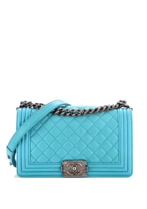 CHANEL Pre-Owned Boy Flap Bag Quilted Lambskin Old Medium shoulder bag - Blue