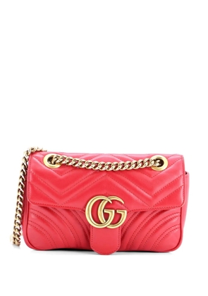 Gucci Pre-Owned GG Marmont Flap Bag Matelasse Leather Mini crossbody bag - Red