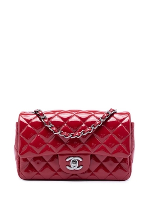 CHANEL Pre-Owned 2016-2017 Mini Rectangular Classic Patent Single Flap crossbody bag - Red