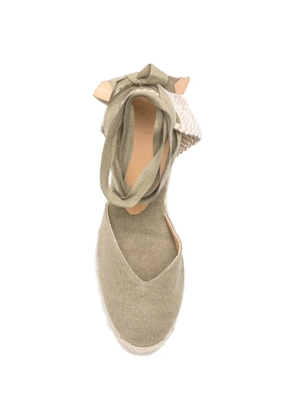 Castañer tie-fastening wedge espadrilles - Green