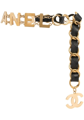 CHANEL Pre-Owned 1985-1993 Jumbo Coco Chanel leather-and-chain belt - Gold