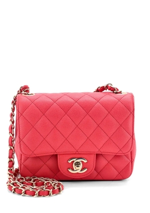 CHANEL Pre-Owned Square Classic Single Flap Bag Quilted Caviar Mini crossbody bag - Pink