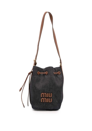 Miu Miu Pre-Owned 2010-2026 Denim Logo bucket bag - Blue