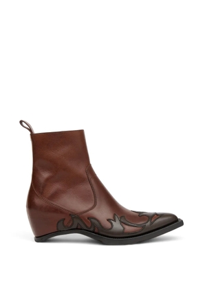 Maison Margiela flame-applique ankle boots - Brown