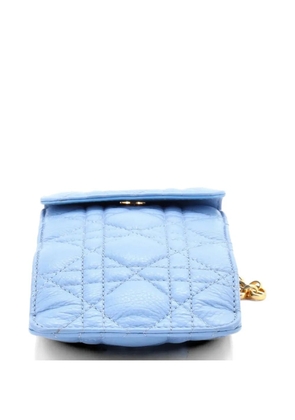Christian Dior Pre-Owned Caro Phone Holder with Chain Cannage Quilt Calfskin crossbody bag - Blue