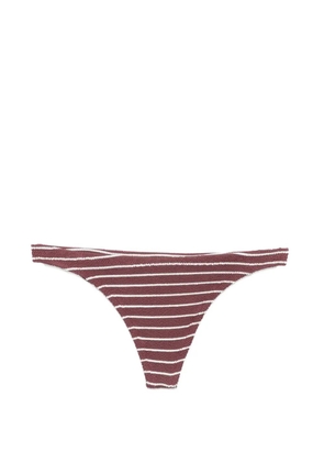 MC2 Saint Barth Naomi striped crinkle-finish bikini bottoms - Brown