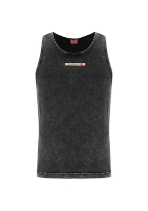 Diesel Kevin acid-wash logo-patch vest - Grey