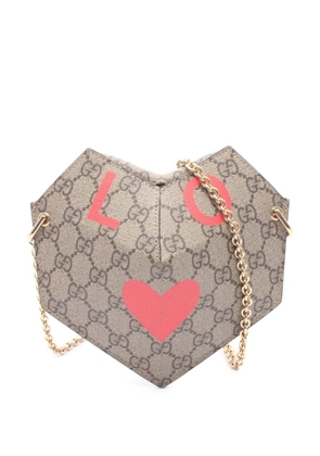 Gucci Pre-Owned 2016-2026 GG Supreme Heart Love on Chain crossbody bag - Neutrals