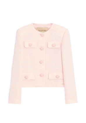 Valentino Garavani crinkle cotton tweed jacket - Pink