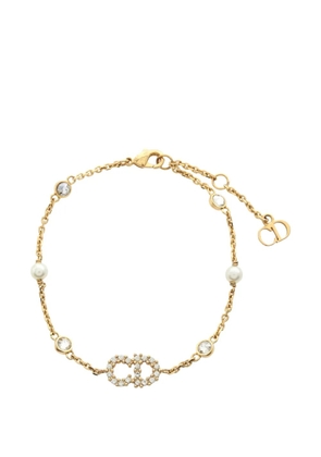 Christian Dior Pre-Owned CD logo rhinestone bracelet - Gold