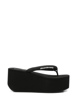 Alexander Wang logo-print platform sandals - Black