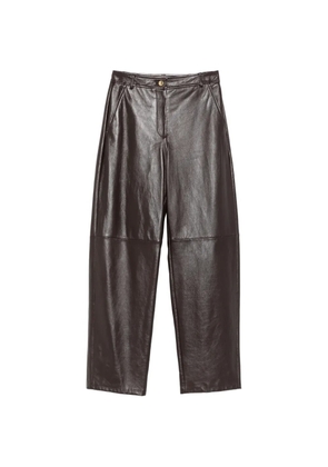Max Mara Legno wide-leg leather trousers - Brown