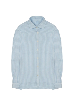 120% Lino vertical-stripe linen shirt - Blue