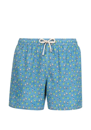 MC2 Saint Barth Lighting cocktail-print drawstring swim shorts - Blue