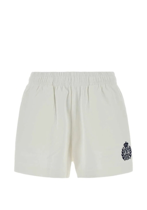Sporty & Rich NY Crest embroidered Disco shorts - White