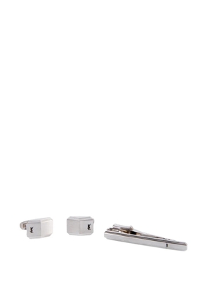 Saint Laurent Pre-Owned 1990s Cassandre-logo cuff-links and tie clip set (set of three) - Silver