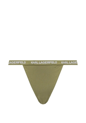 Karl Lagerfeld logo-waistband brazilian briefs (set of seven) - Green