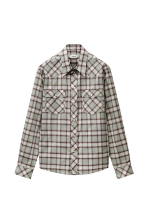 Versace check-print western-yoke shirt - Green
