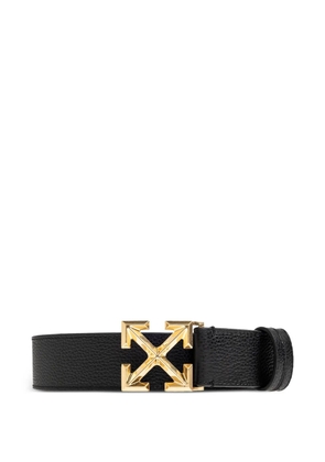 Off-White Arrow buckle grained leather belt - Black