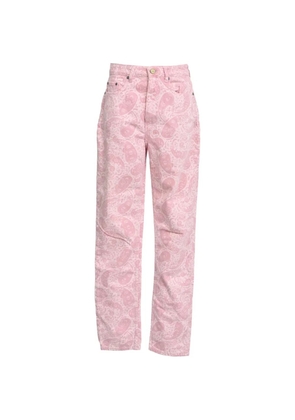 GANNI paisley-print jeans - Pink