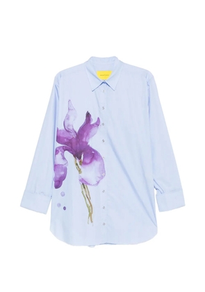 Marques'Almeida floral-print raw-hem shirt - Blue