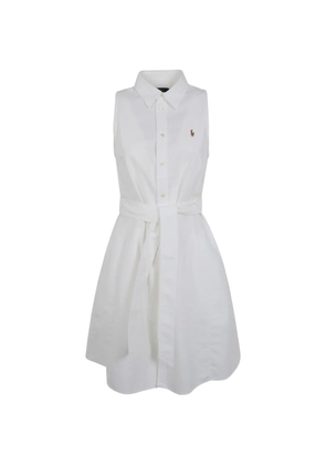Polo Ralph Lauren sleeveless belted shirt mini dress - White