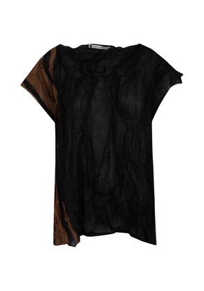 PierAntonioGaspari crinkled-finish metallic-thread top - Black
