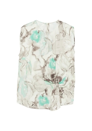 JNBY twist-pleated sleeveless top - Green