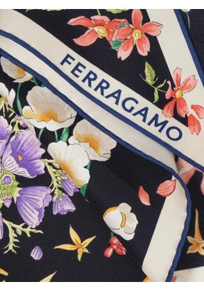 Ferragamo Spring-print diamond scarf - Blue