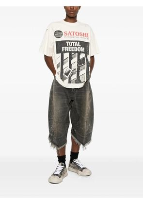 SATOSHI NAKAMOTO graphic-print T-shirt - Neutrals
