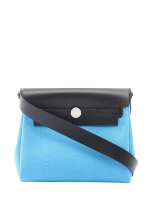 Hermès Pre-Owned 2024 Military Toile and Vache Hunter Herbag Zip 20 crossbody bag - Blue