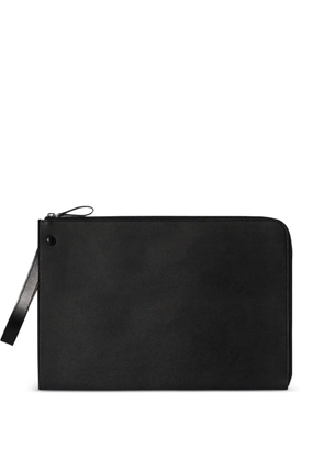 The Row wrist-strap zip-top clutch bag - Black