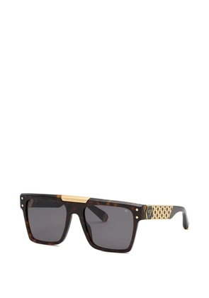 Philipp Plein tortoiseshell-effect square-frame sunglasses - Brown