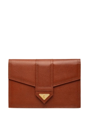 Saint Laurent Pre-Owned 20th Century Grained Leather Envelope clutch bag - Brown