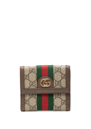 Gucci Pre-Owned 2016-2026 GG Supreme Web Ophidia French Flap Wallet small wallets - Neutrals