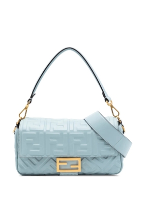 Fendi Pre-Owned 2010-2026 Zucca Embossed Leather Baguette satchel - Blue