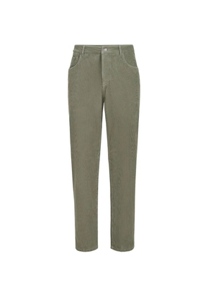 Brunello Cucinelli garment-dyed five-pocket trousers in cotton narrow-wale corduroy - Green
