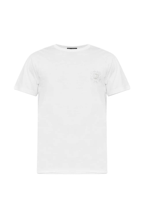 Dolce & Gabbana raw-finish crest-patch T-shirt - White