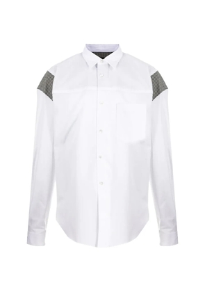 Comme des Garçons Homme Plus houndstooth-panel cut-out shirt - White