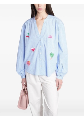 MC2 Saint Barth gingham-check blouse - Blue