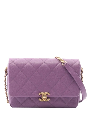 CHANEL Pre-Owned 2021-2026 Small Quilted Caviar Flap crossbody bag - Purple