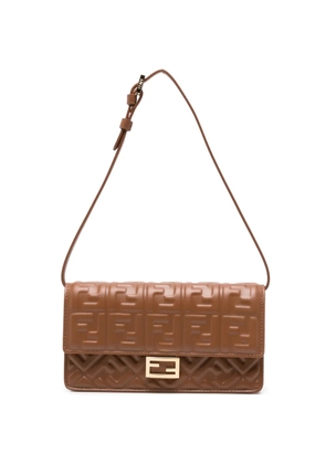 FENDI Baguette FF-embossed shoulder bag - Brown